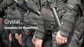  Presentation with free police - PPT layouts enhanced with national police standing outdoors background and a dark gray colored foreground