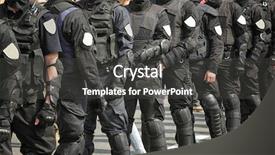  Presentation with free police - Slide deck with national police standing outdoors background and a dark gray colored foreground