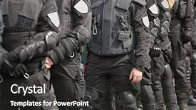  Presentation with free police - Cool new theme with national police standing outdoors backdrop and a dark gray colored foreground
