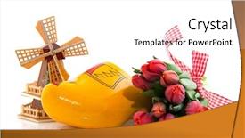  Presentation with windmill - Cool new presentation theme with national products with clogs windmill backdrop and a white colored foreground