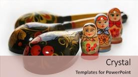  Presentation with russian - Presentation consisting of national russian folk art background and a coral colored foreground