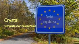  Presentation with national security - Presentation design having national security - czech border sign background and a tawny brown colored foreground