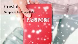  Presentation with hand holding puzzle piece - PPT layouts featuring national security - female hand holding passport background and a coral colored foreground