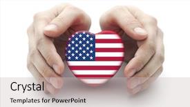  Presentation with national security - PPT theme featuring national security - hands covering u s heart background and a light gray colored foreground