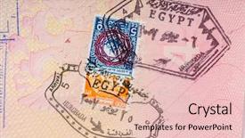  Presentation with page border - PPT theme having national security - vintage 2001 egypt visa border background and a lemonade colored foreground