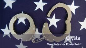  Presentation with national security - Beautiful theme featuring national security terrorism - handcuffs backdrop and a tawny brown colored foreground