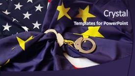  Presentation with national security - Audience pleasing slide set consisting of national security terrorism - partnership usa and eu flag backdrop and a wine colored foreground