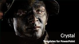  Presentation with national security - Cool new PPT theme with national security terrorism - portrait of a young soldiers backdrop and a black colored foreground