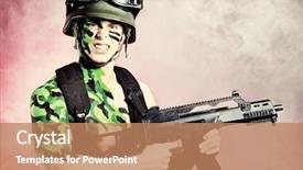  Presentation with national security - PPT theme enhanced with national security terrorism - shot of a conceptual soldier background and a coral colored foreground