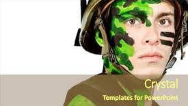  Presentation with terrorism - Colorful slides enhanced with national security terrorism - shot of a conceptual soldier backdrop and a tawny brown colored foreground