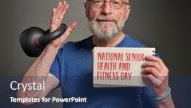  Presentation with senior fitness - Slide set with national-senior-health-and-fitness background and a navy blue colored foreground