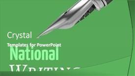  Presentation with fountain pen - Presentation featuring national-writing-day-text background and a  colored foreground