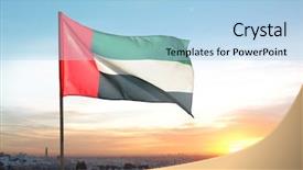  Presentation with nationalism - Cool new slide deck with nationalism - big flag of uae flying backdrop and a light blue colored foreground