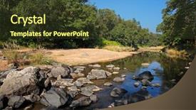  Presentation with river forest - PPT theme consisting of nationalism - landscape with a river background and a tawny brown colored foreground