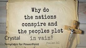 Presentation with bible psalms - Colorful PPT layouts enhanced with nations conspire and the peoples backdrop and a  colored foreground
