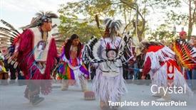  Presentation with native american - Slide deck consisting of native-american-dancers-show background and a gray colored foreground