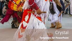  Presentation with native american - Audience pleasing slide deck consisting of native-american-dancers-show backdrop and a coral colored foreground