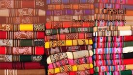  Presentation with fabrics - Beautiful PPT theme featuring native american design - bolivian andes region traditional fabrics backdrop and a red colored foreground