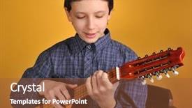  Presentation with cub boy scout oath scouts - PPT theme consisting of native american design - boy playing the charango background and a  colored foreground