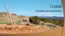  Presentation with native indian - PPT theme enhanced with native american indian ruins kiva background and a light blue colored foreground