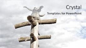  Presentation with native american indians - Audience pleasing slides consisting of native american indians - totem with scull backdrop and a sky blue colored foreground