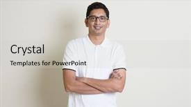  Presentation with rural india view - Slide set enhanced with native indians - front view portrait indian guy background and a light gray colored foreground