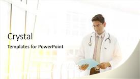  Presentation with asian doctor - Beautiful presentation design featuring portrait of handsome asian indian backdrop and a cream colored foreground