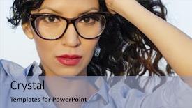  Presentation with blue earth eye - Amazing PPT theme having native americans women - beautiful young woman wearing eye backdrop and a light blue colored foreground