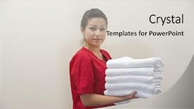  Presentation with native americans - Theme enhanced with native americans women - portrait of female housekeeper holding background and a light gray colored foreground