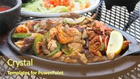  Presentation with mexican fajitas - PPT theme with native chicken - mexican fajitas background and a tawny brown colored foreground