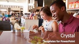  Presentation with lunch - PPT theme having native food - couple enjoying lunch date background and a tawny brown colored foreground