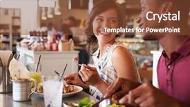  Presentation with lunch - Theme having native food - couple enjoying lunch date background and a tawny brown colored foreground