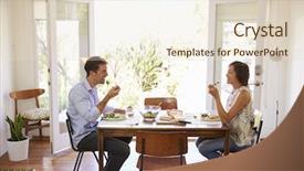 Presentation with broken home upset couple - Theme featuring native food - couple enjoying meal at home background and a lemonade colored foreground