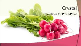  Presentation with food red - Amazing PPT theme having native food - fresh red radish with leaves backdrop and a blonde colored foreground