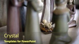  Presentation with baby jesus - Slide deck with nativity-focused-on-jesus-christ background and a tawny brown colored foreground