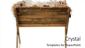  Presentation with fabrics - Slide set consisting of nativity scene - manger with hay and fabrics background and a white colored foreground