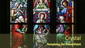  Presentation with nativity - Cool new presentation design with nativity-scene-stained-glass backdrop and a tawny brown colored foreground