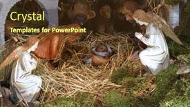  Presentation with nativity - Presentation having nativity-scene background and a tawny brown colored foreground