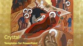  Presentation with nativity - Audience pleasing PPT theme consisting of nativity scene backdrop and a tawny brown colored foreground