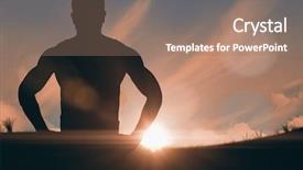  Presentation with hip - Beautiful theme featuring nativity silhouette - athlete standing with hand backdrop and a coral colored foreground