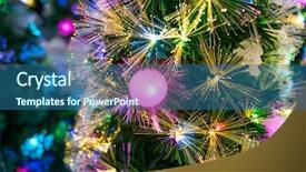  Presentation with fiber optic - Presentation theme enhanced with nativity star - christmas fiber optic decorated tree background and a ocean colored foreground