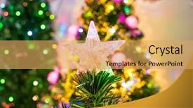  Presentation with fiber optic - Cool new presentation theme with nativity star - christmas fiber optic decorated tree backdrop and a yellow colored foreground