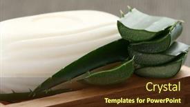  Presentation with natural soap - Beautiful theme featuring natural aloe vera soap - beauty treatment backdrop and a tawny brown colored foreground