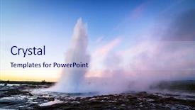  Presentation with geothermal - Slides featuring natural and tourist attraction geothermal background and a sky blue colored foreground