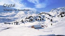  Presentation with area - Slide deck having natural areas - cerler sky area in pyrenees background and a light blue colored foreground