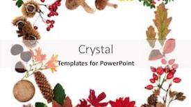  Presentation with harvest festival - Colorful presentation theme enhanced with natural-autumn-wreath-composition backdrop and a sky blue colored foreground