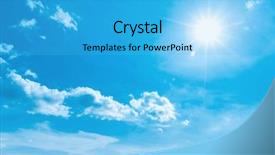  Presentation with sun rays on blue sky - Presentation with natural backgound of blue sky background and a cyan colored foreground