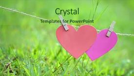  Presentation with hearts - Cool new theme with natural background valentine theme backdrop and a seafoam green colored foreground