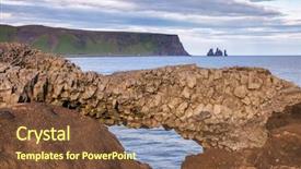  Presentation with popular - PPT layouts having natural basalt arch at dyrholaey background and a tawny brown colored foreground