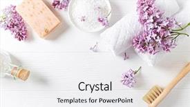  Presentation with natural soap - Presentation design with natural bath salt soap cotton background and a white colored foreground